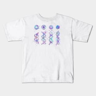 DNA Helix Colorful Watercolor Kids T-Shirt